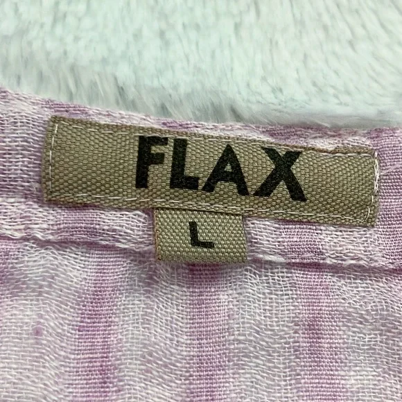 Flax Purple Linen Tunic Top, Size Large - Picture 6 of 7